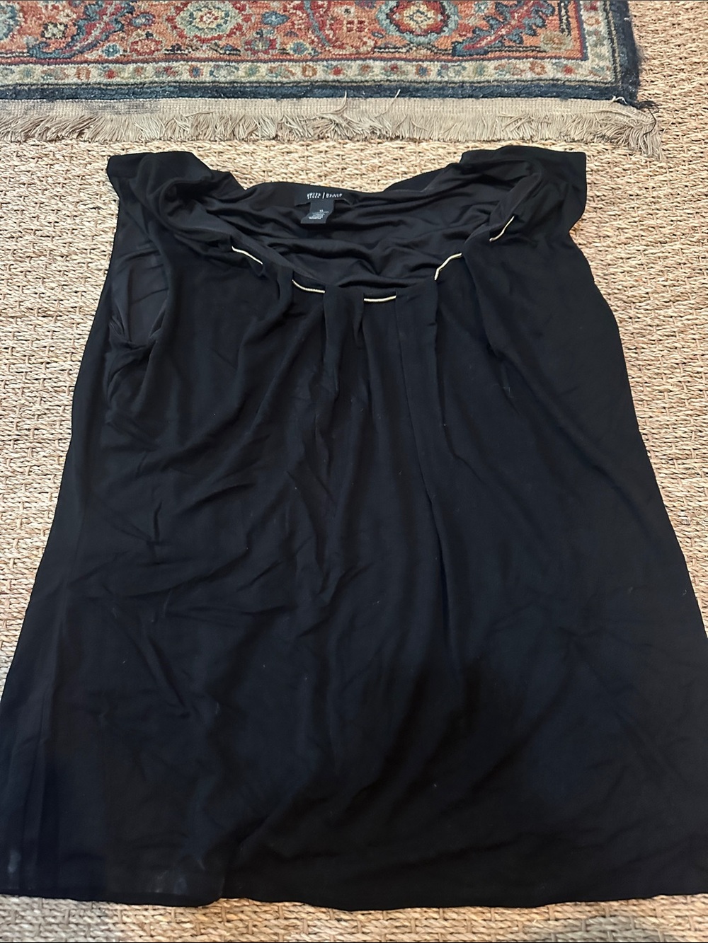 White House Black Market Black A-Line Skirt with Draped Waist